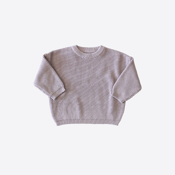 Kids Chunky Knit Organic Cotton Sweater - Lilac