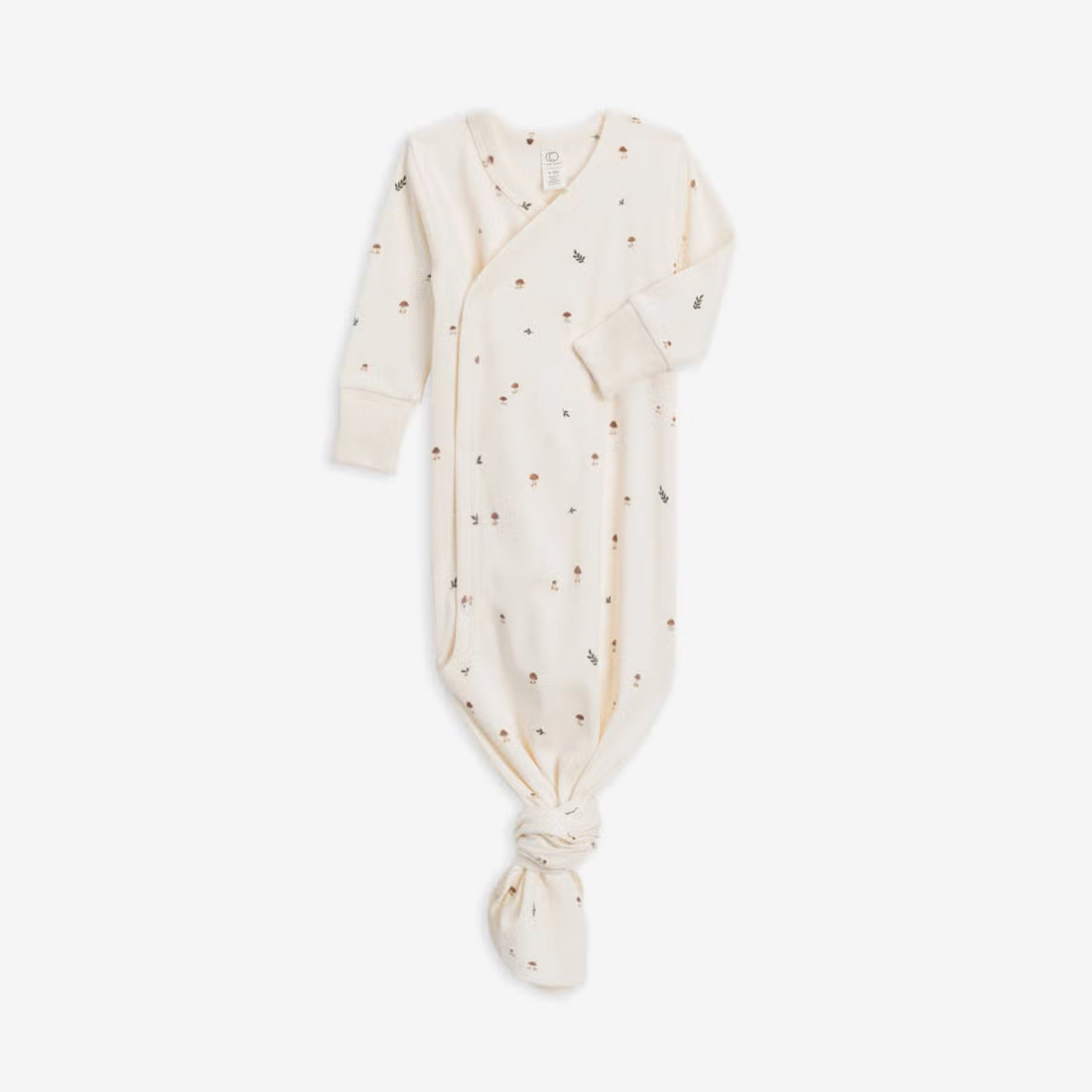 Indy Organic Newborn Kimono Gown - Mushroom