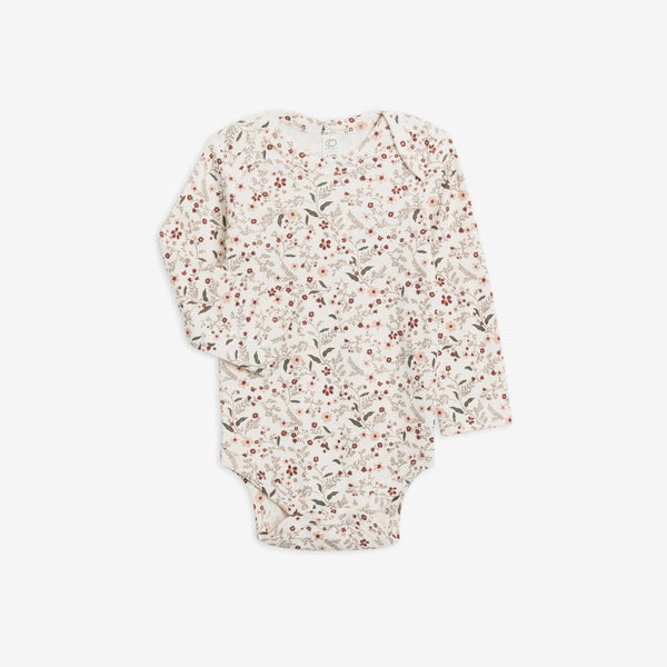 River Organic Cotton L/S Bodysuit - Hailey Floral Fawn
