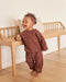 Quilted Organic Cotton Sweater + Pant Set - Plum