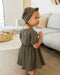 Annie Organic Ribbed Dress + Bloomer Set - Forest