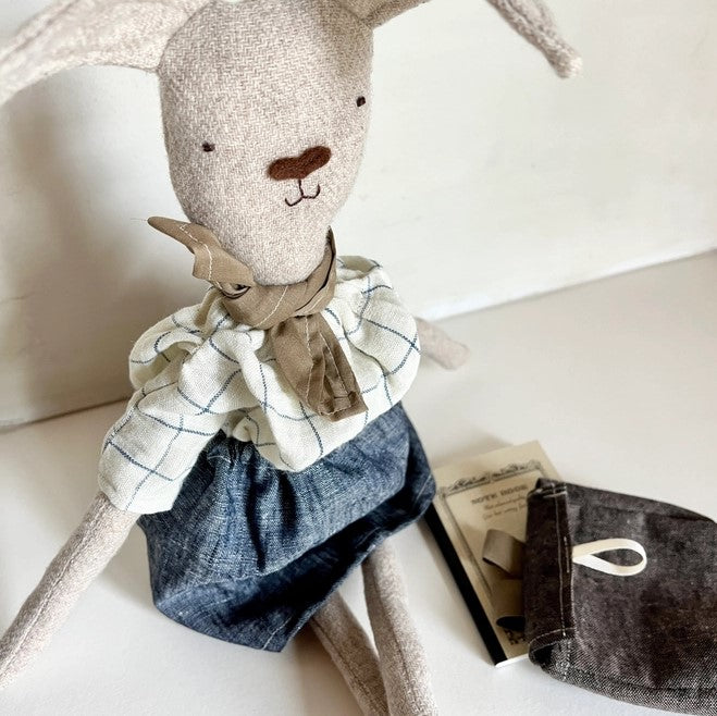 Ruthie the Rabbit in Chambray Skirt - 14" Petite