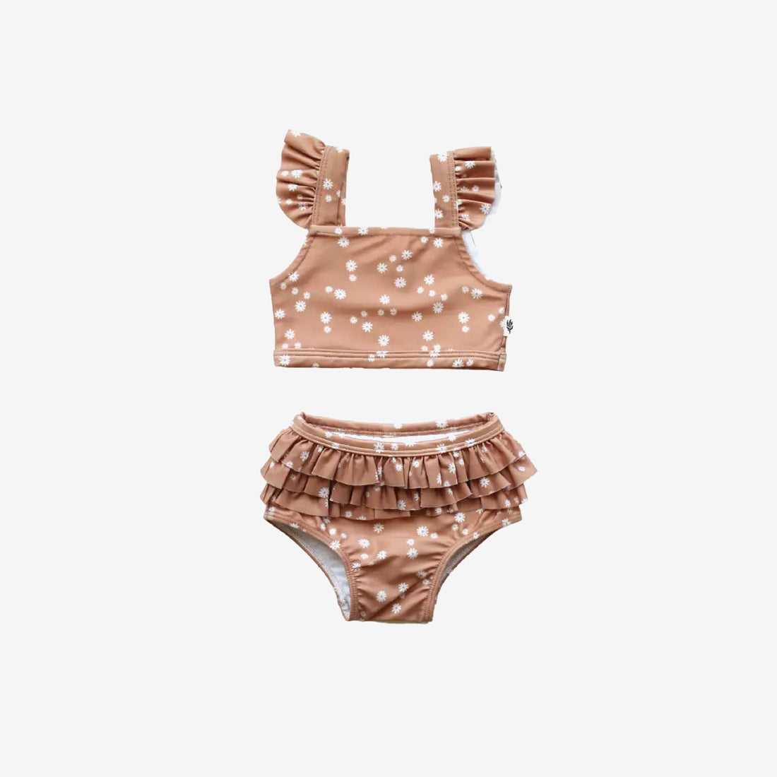 Recycled Poly 2-Piece Ruffled Swimsuit - Butterscotch Daisy