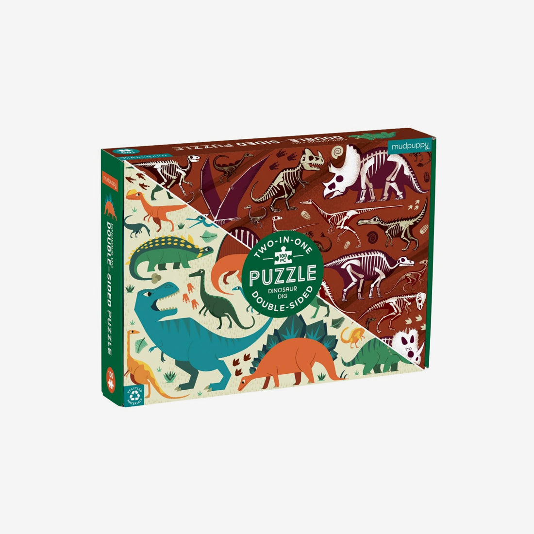 100-Piece Double-Sided Puzzle - Dinosaur Dig