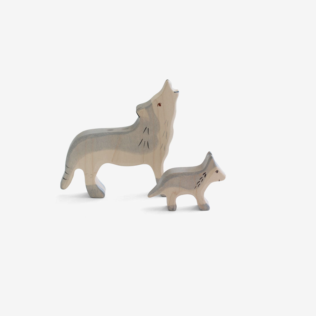Holztiger Wolf Mama & Pup Set