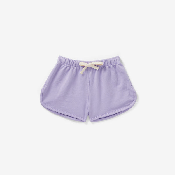Organic Terry Track Shorts - Lilac