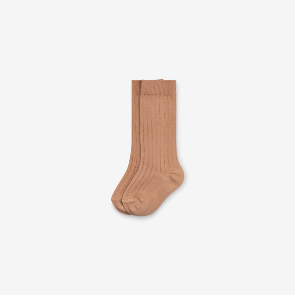 Organic Cotton Knee Socks - Blush Brown
