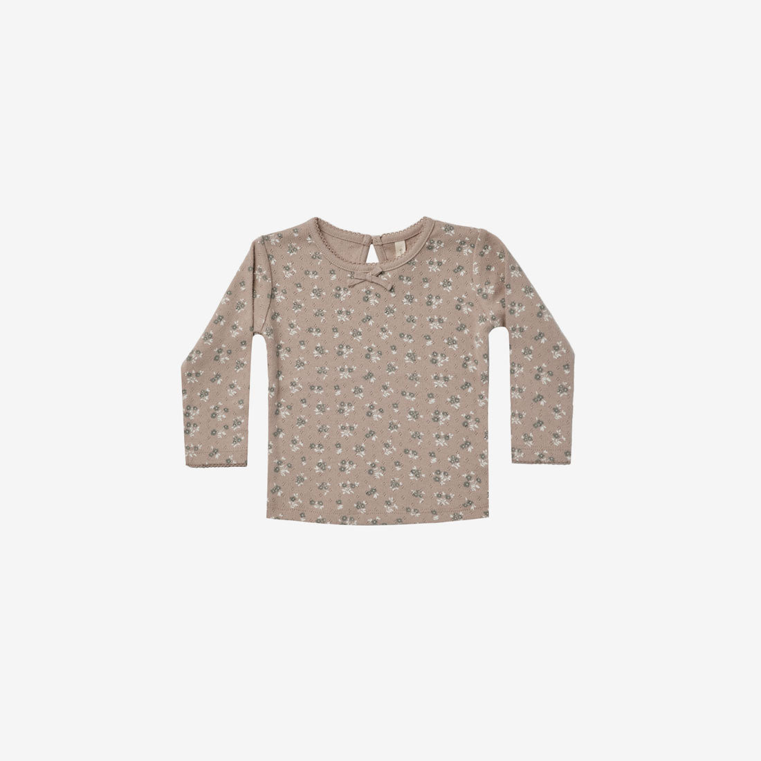 Organic Cotton Pointelle L/S Tee - Truffle Floral