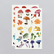 Temporary Tattoo Sheets - Colorful Mushrooms